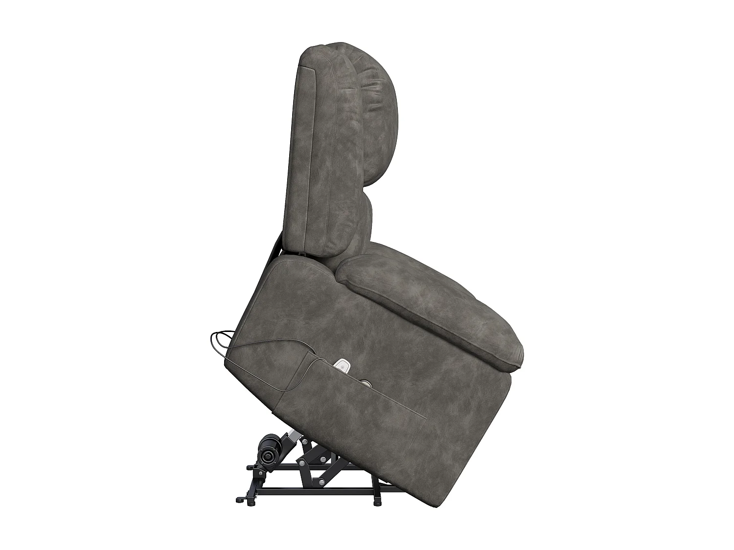 Fauteuil de massage électrique avec 8 points de massage et fonction chauffante - dossier réglable - 2 poches latérales - gris