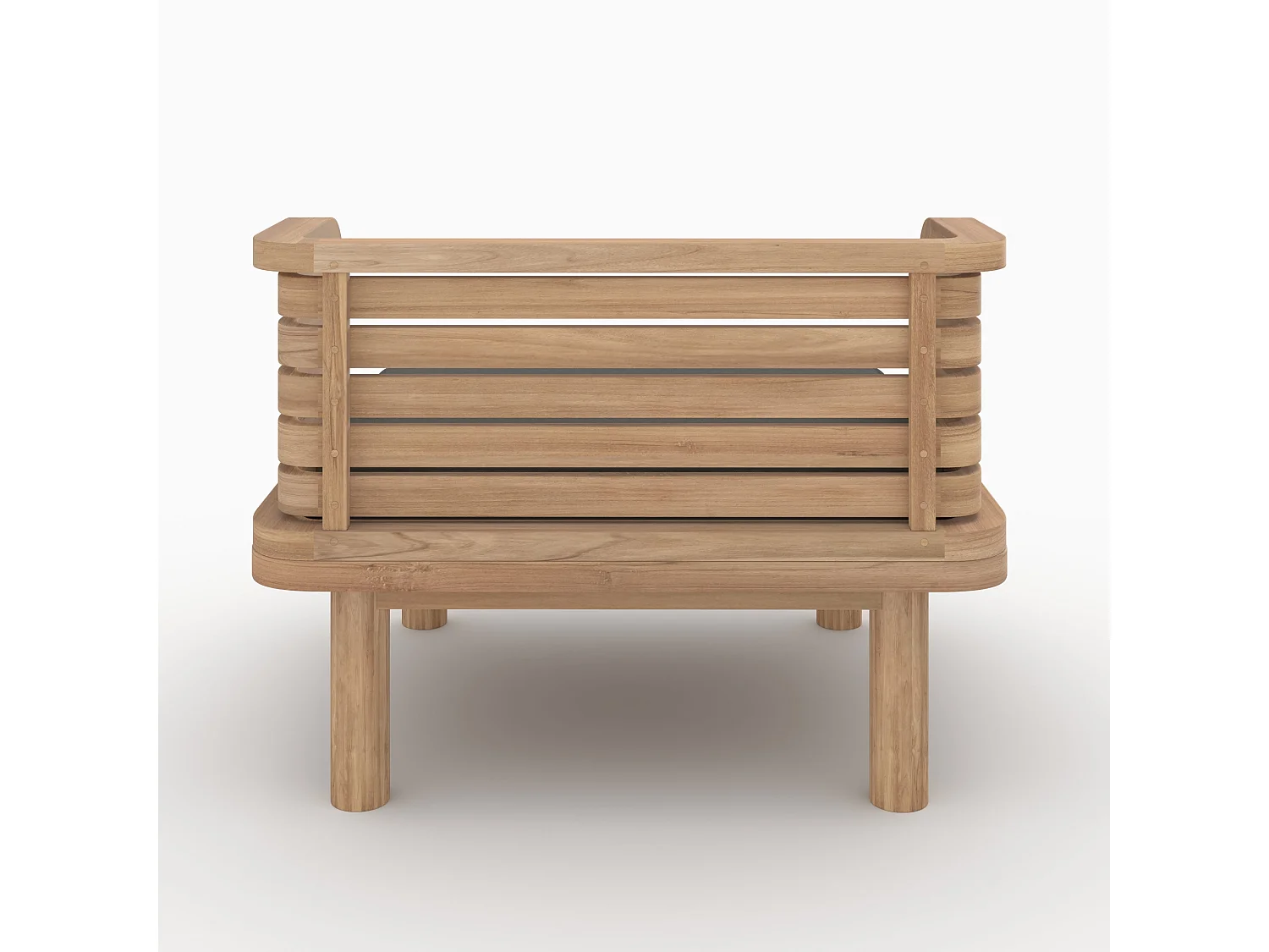 Fauteuil de jardin en teck massif et coussin gris - Kilda