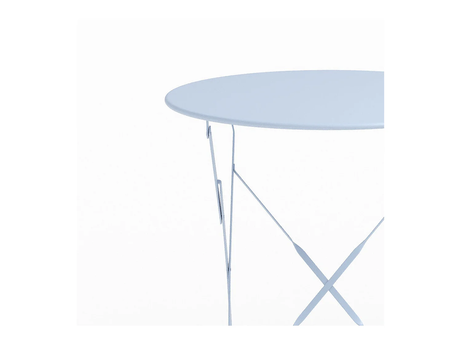 Tavolo rotondo e sedie pieghevoli da giardino 2 posti in metallo blu - Kayla