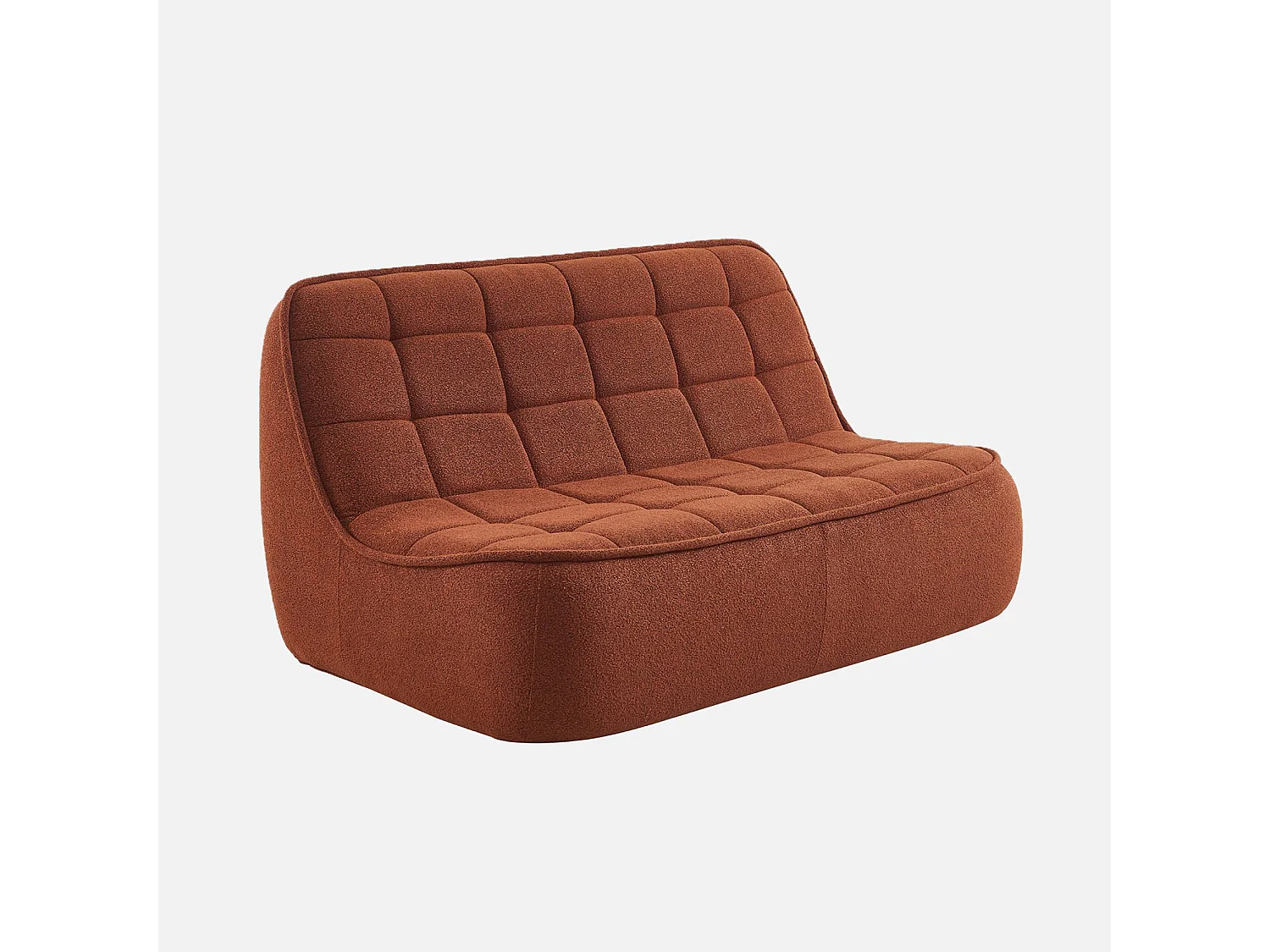 Sofá modular de borreguito texturizada con reposapiés, 3 plazas