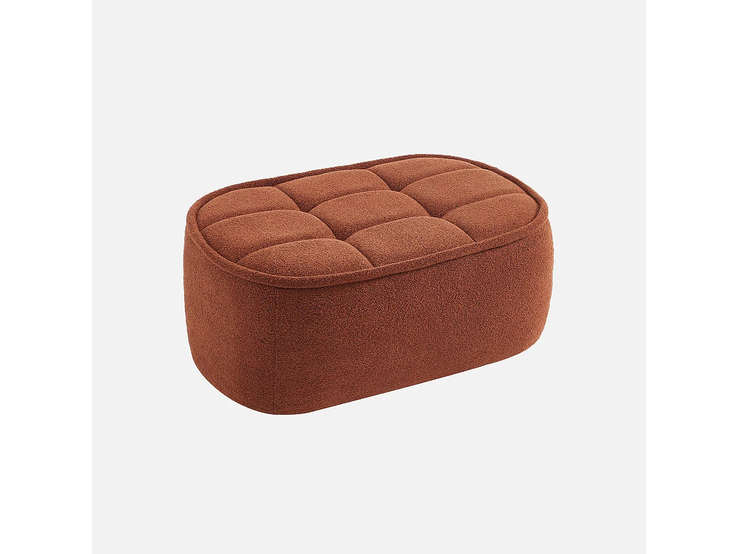 Sofá modular de borreguito texturizada con reposapiés, 3 plazas