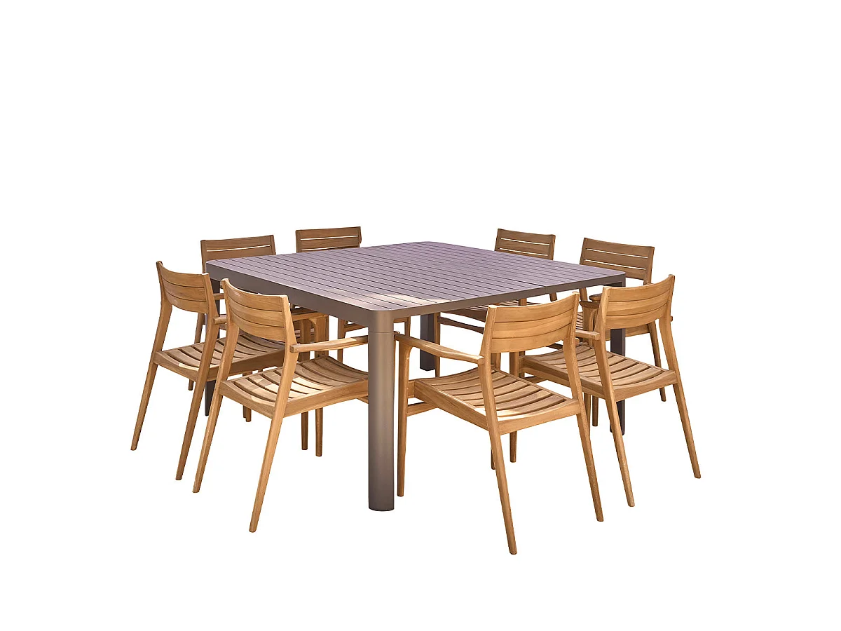 Conjunto de muebles de jardín extensibles de aluminio