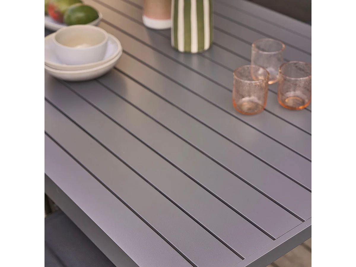 Conjunto de muebles de jardín extensibles de aluminio