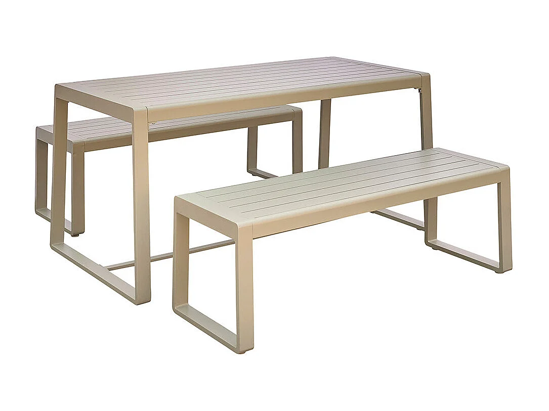 Salotto da giardino in alluminio verde 4/6 pers.