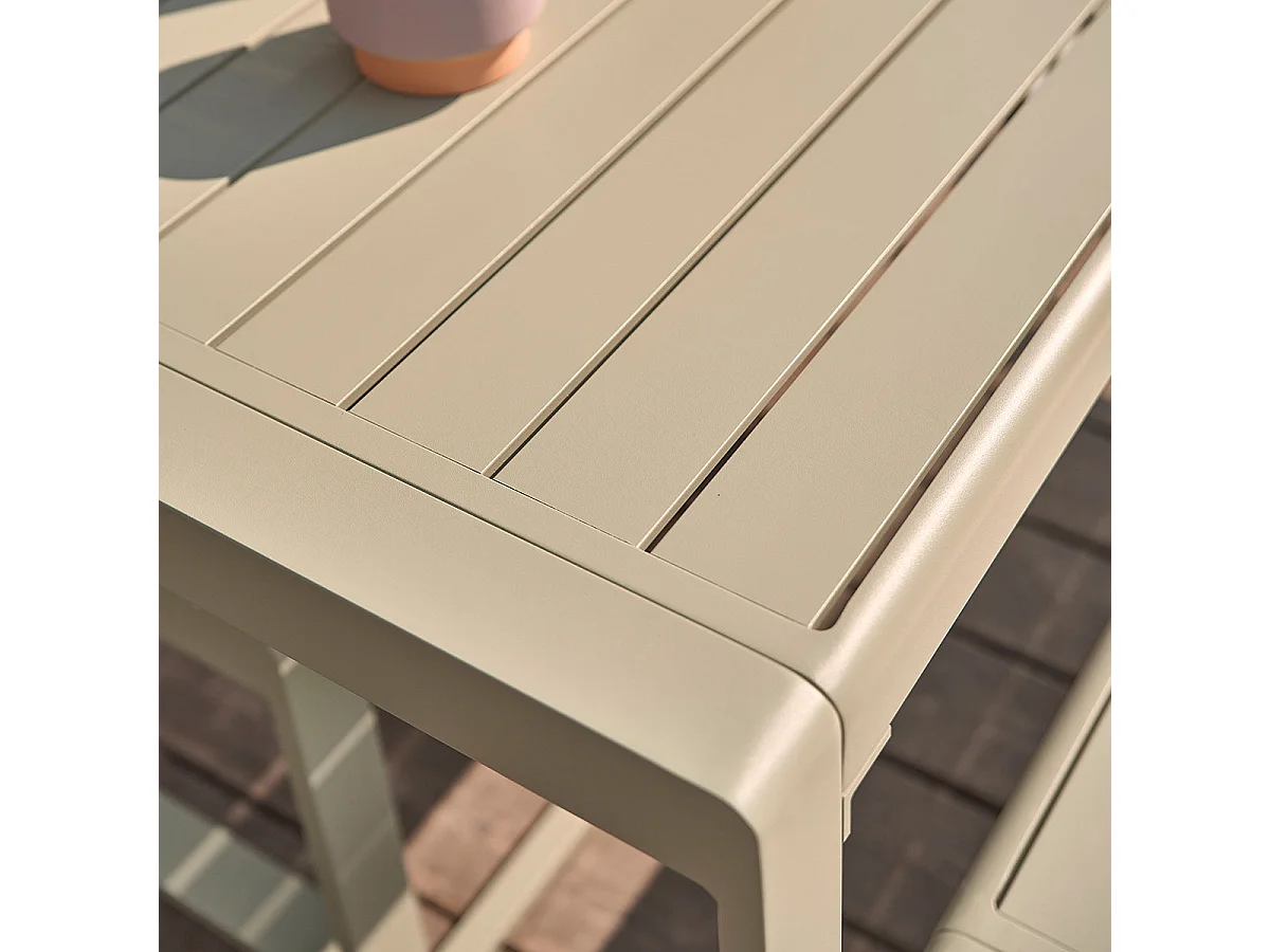 Salotto da giardino in alluminio verde 4/6 pers.