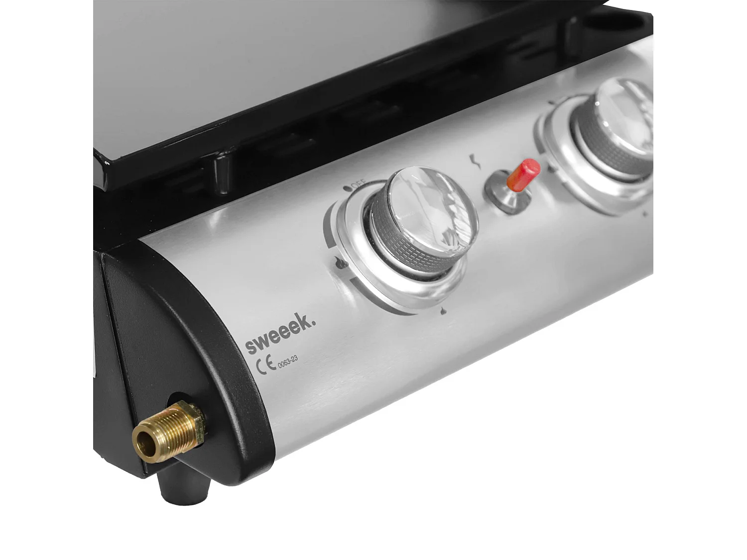 Plancha de gas con 2 quemadores de acero inoxidable, 5kw negro