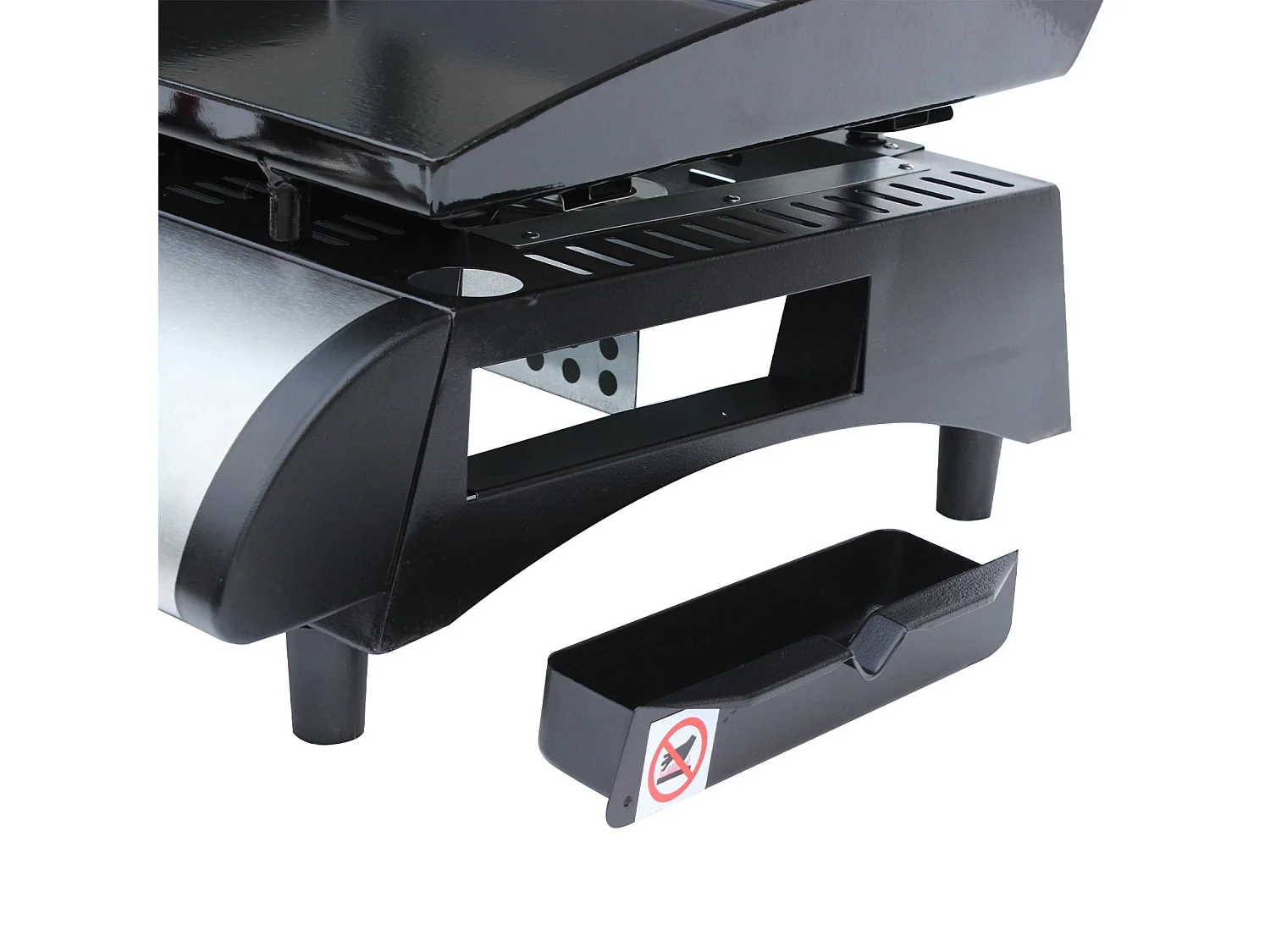 Plancha de gas con 2 quemadores de acero inoxidable, 5kw negro