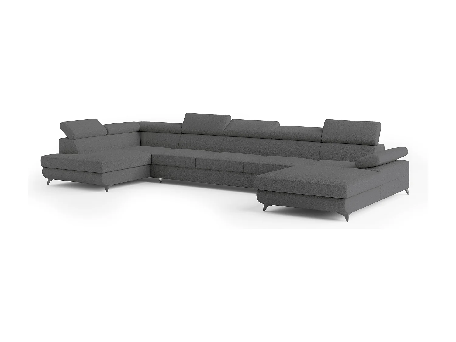 Hoekbank MONTIVA van fluweel met slaapfunctie Grau