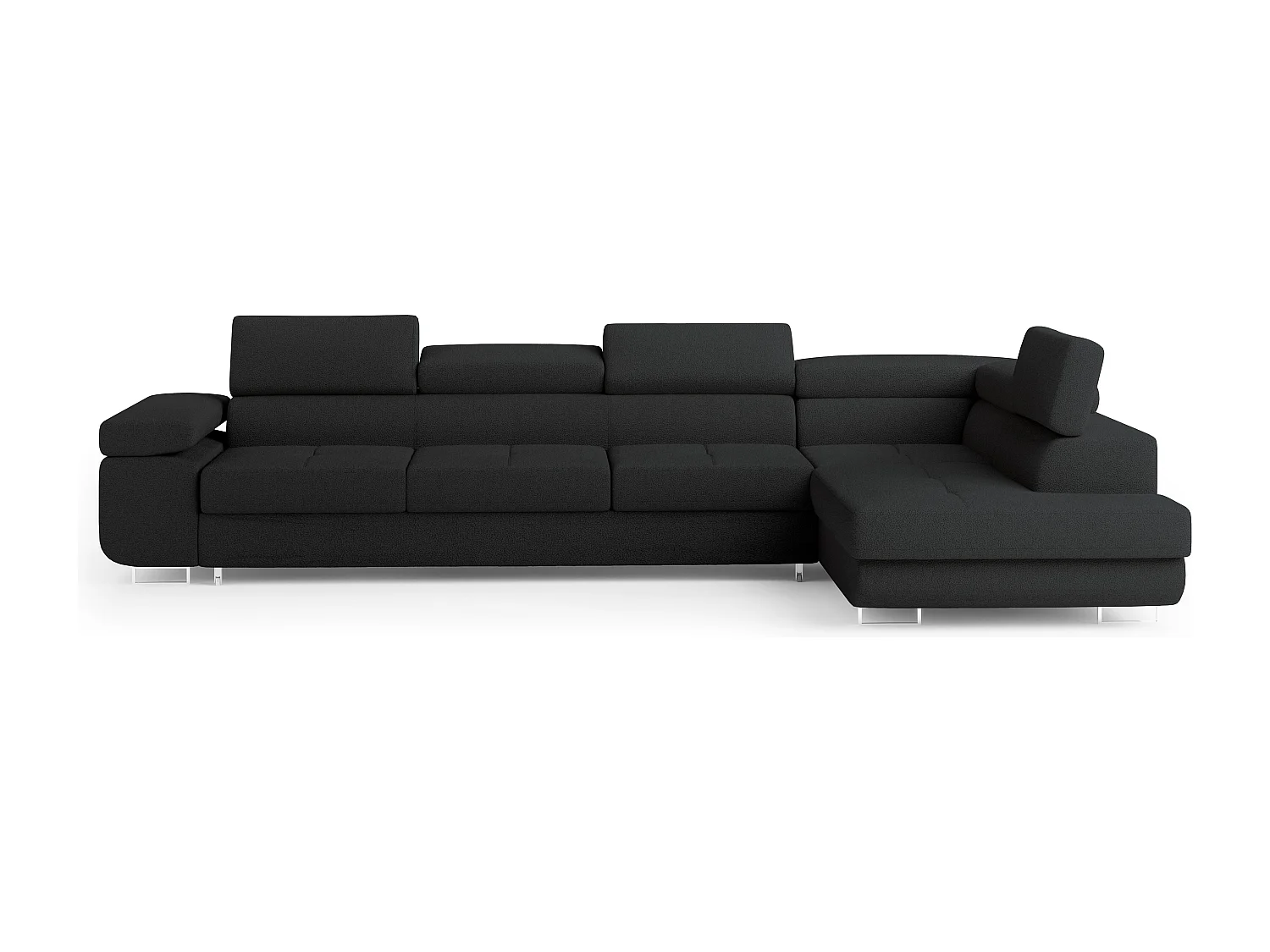 Hoekbank VICENTE van fluweel met slaapfunctie Schwarz