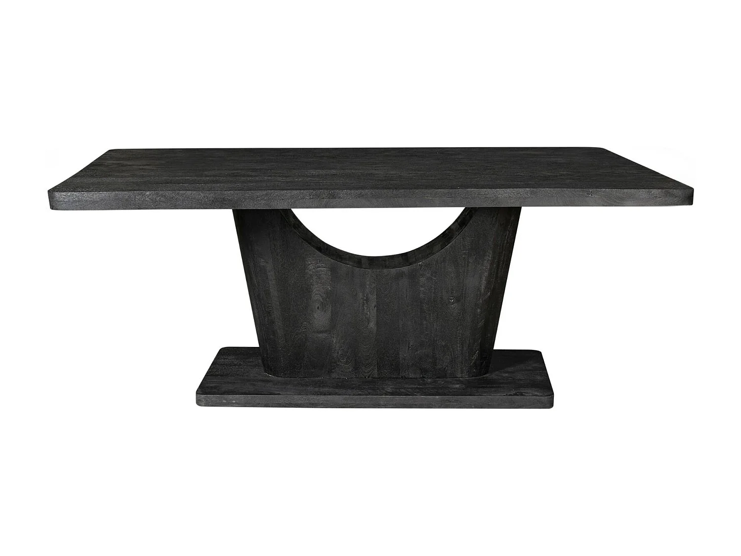 Table à manger bois noir pied central ouvert 240 cm ARCANA