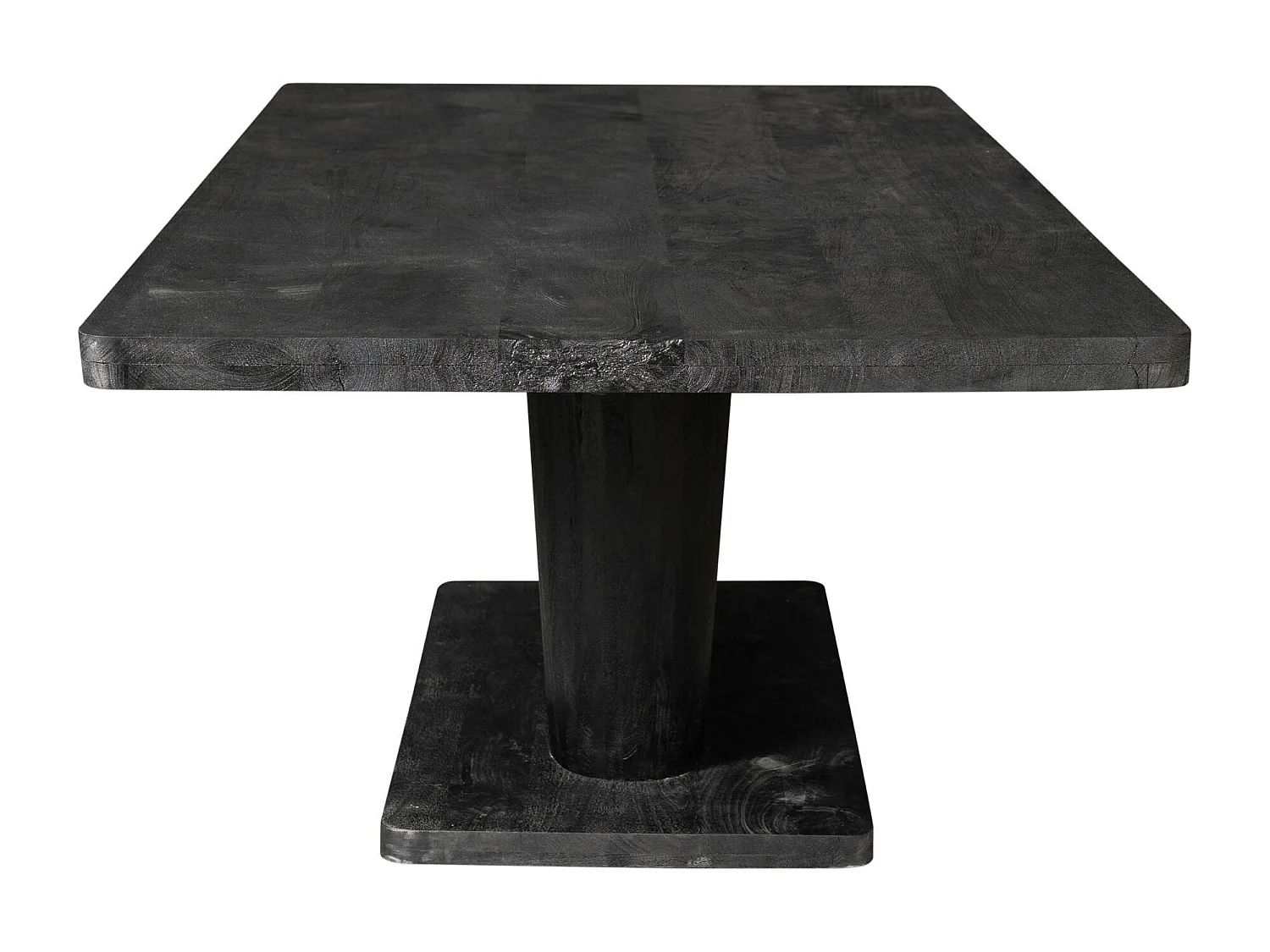 Table à manger bois noir pied central ouvert 240 cm ARCANA
