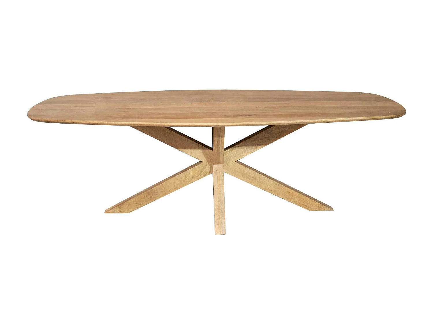 Table à manger ovale organique à pied central 210 cm NERO