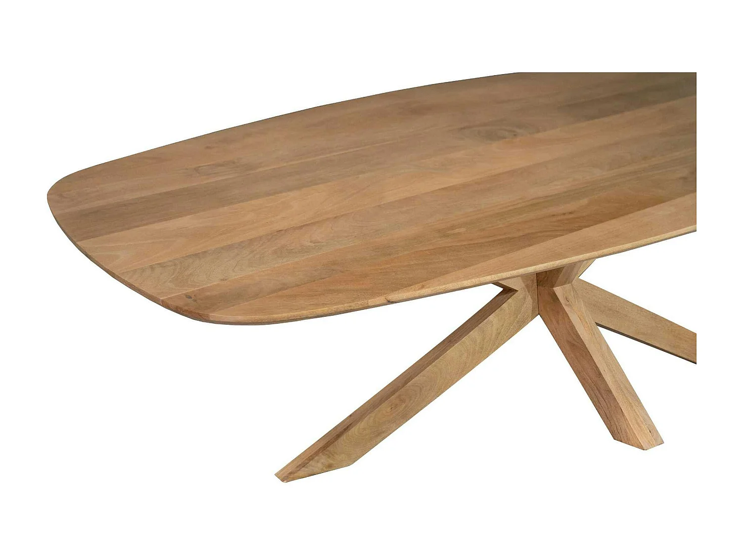 Table à manger ovale organique à pied central 210 cm NERO