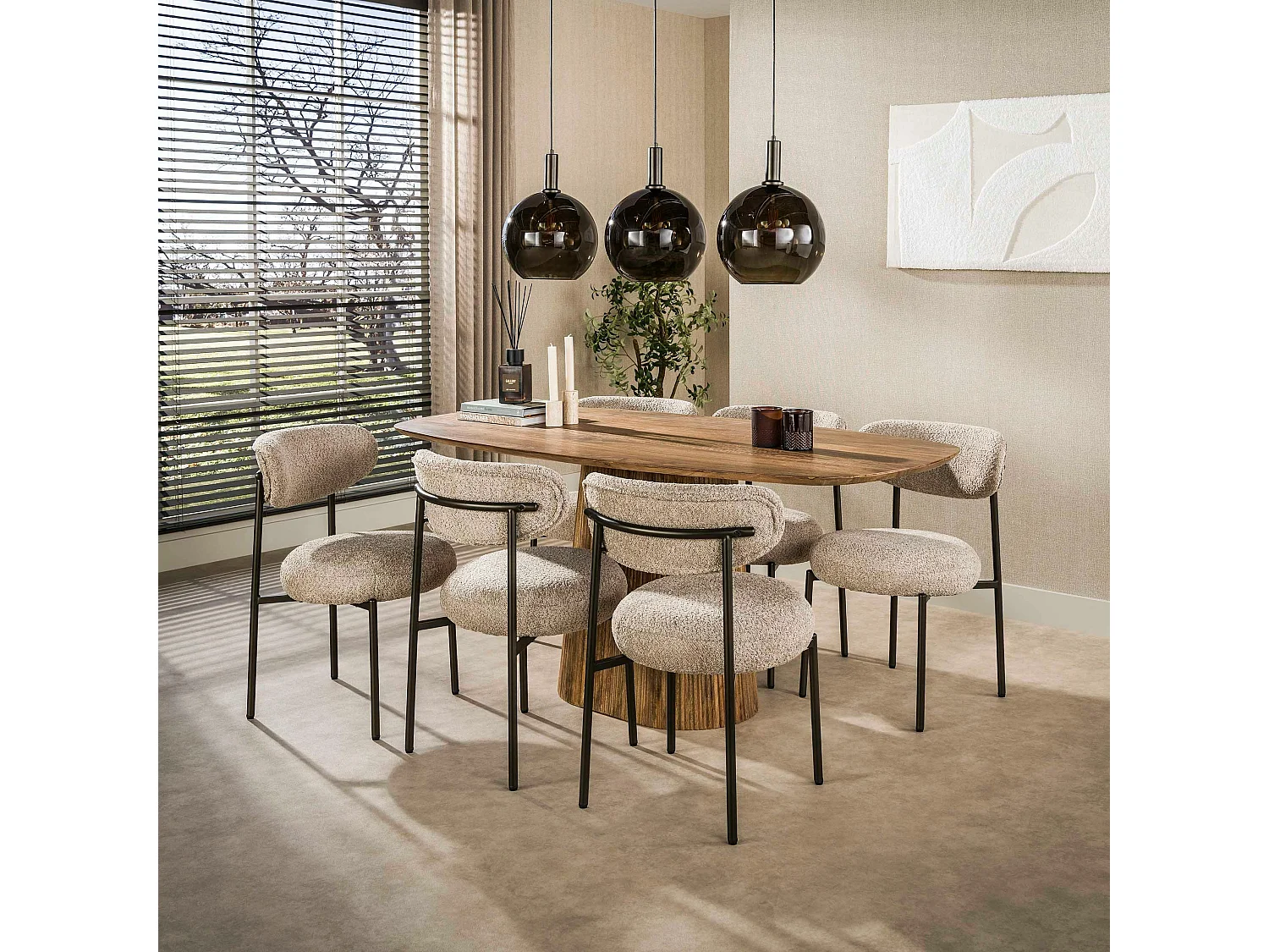 Table à manger bois de manguier à bords arrondis 180 cm CREEK