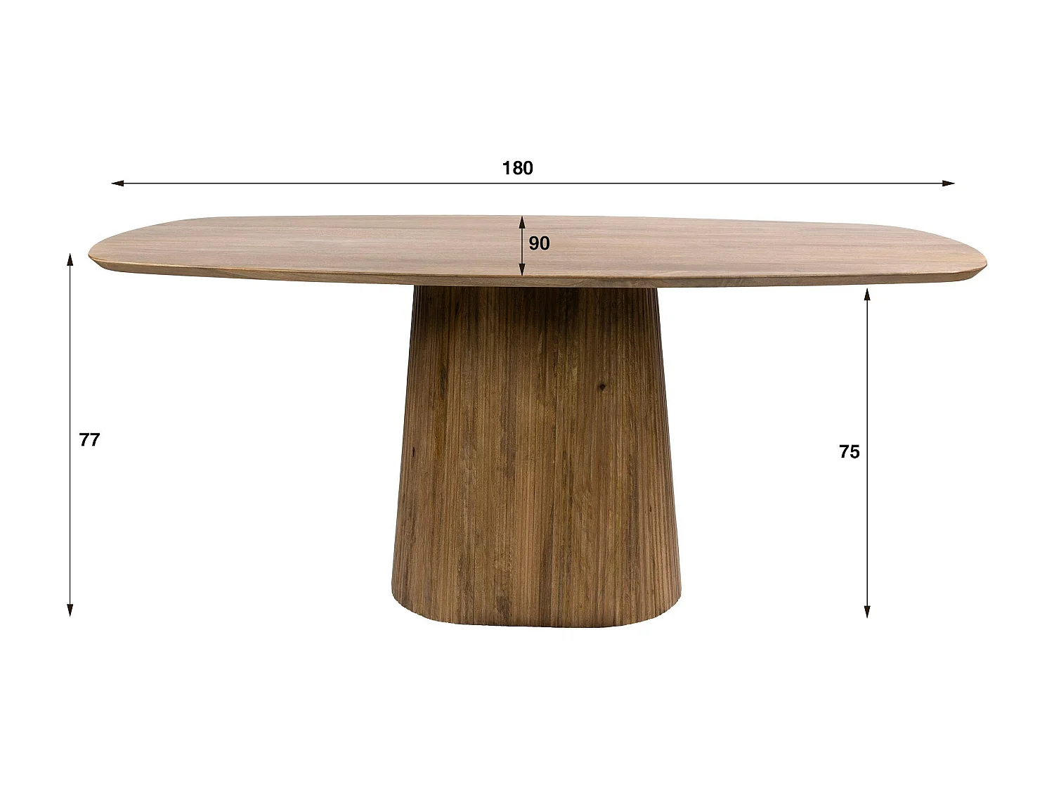 Table à manger bois de manguier à bords arrondis 180 cm CREEK