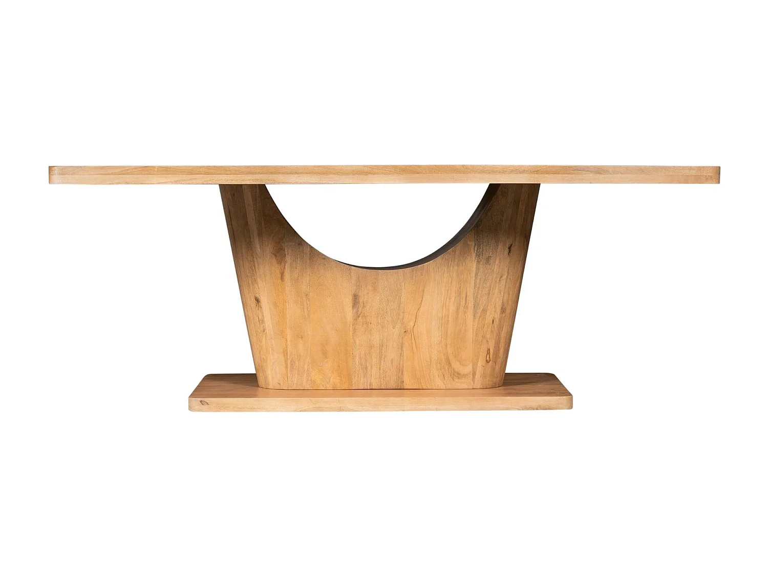 Table à manger bois clair pied central ouvert 240 cm ARCANA