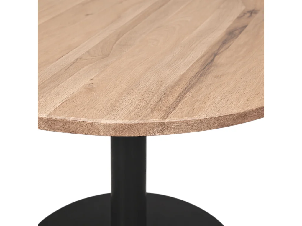 Table ronde chêne blanc pied central droit 110 cm PALERME