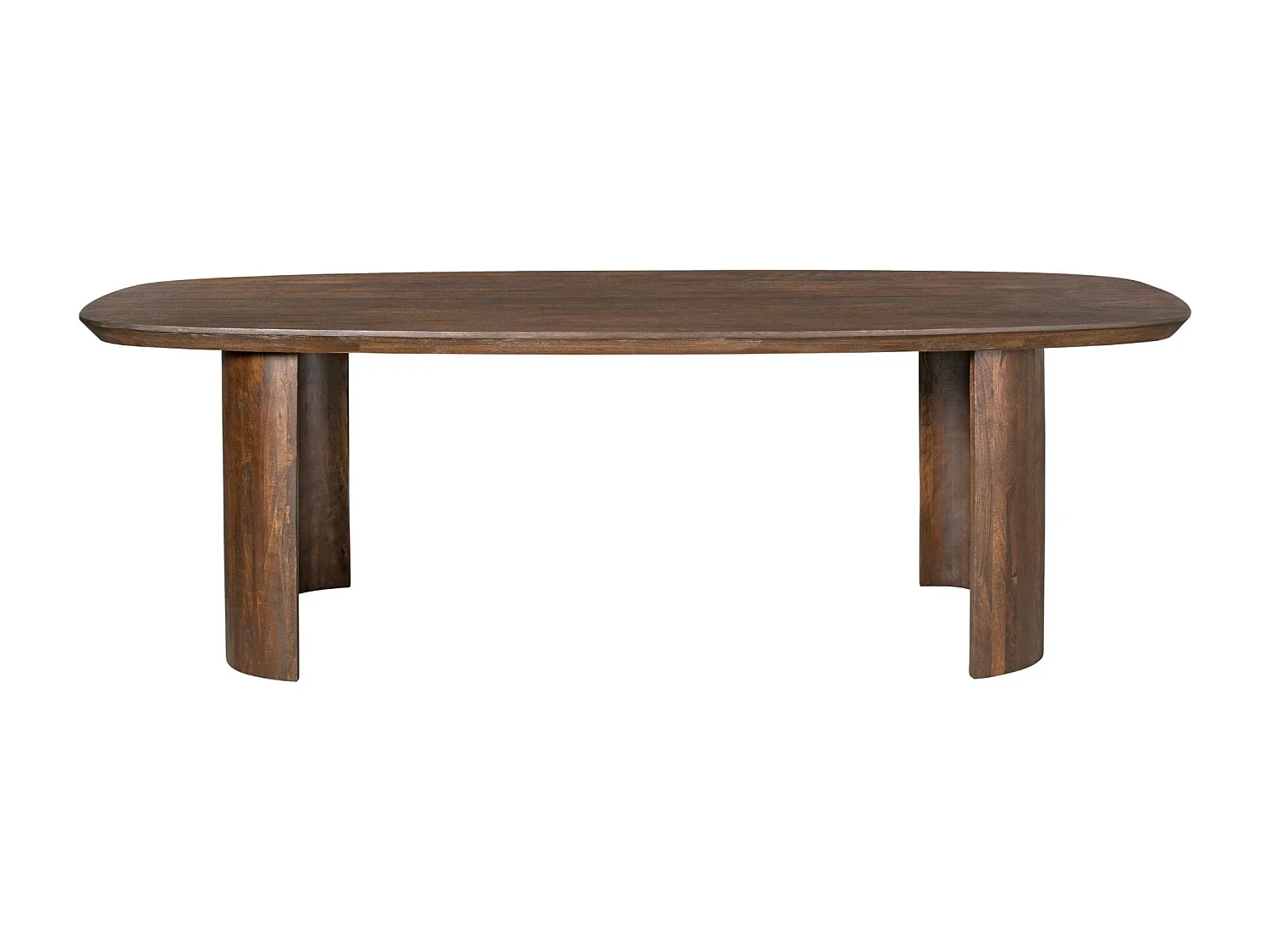Table à manger ovale bois foncé pieds courbes 240 cm ALMA