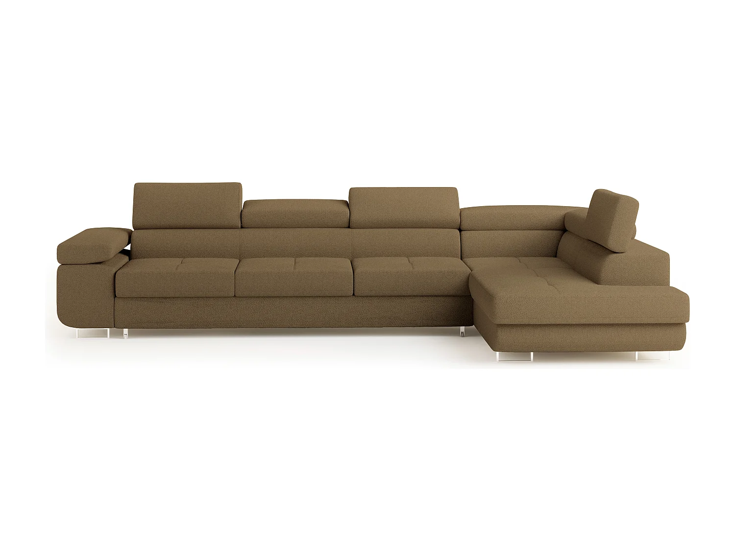 Hoekbank VICENTE van fluweel met slaapfunctie Orange