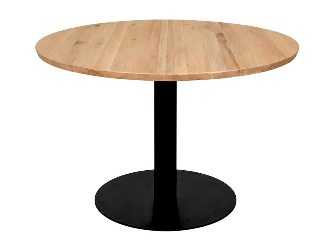 Table ronde chêne huilé pied central droit 130 cm PALERME