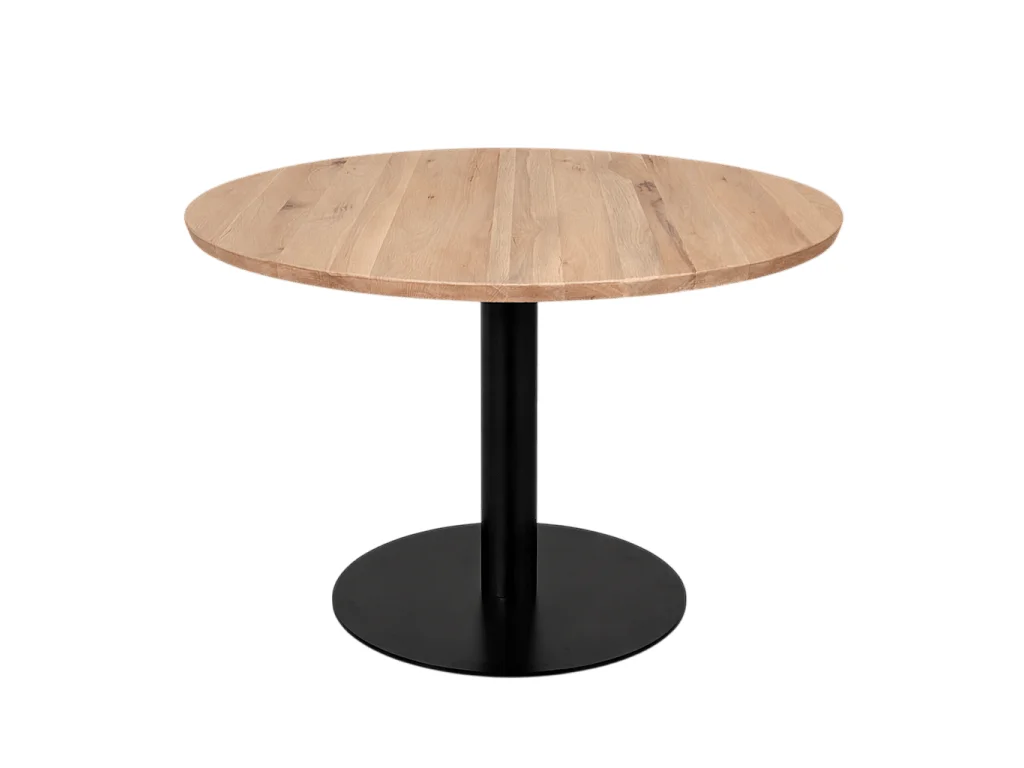 Table ronde chêne blanc pied central droit 130 cm PALERME