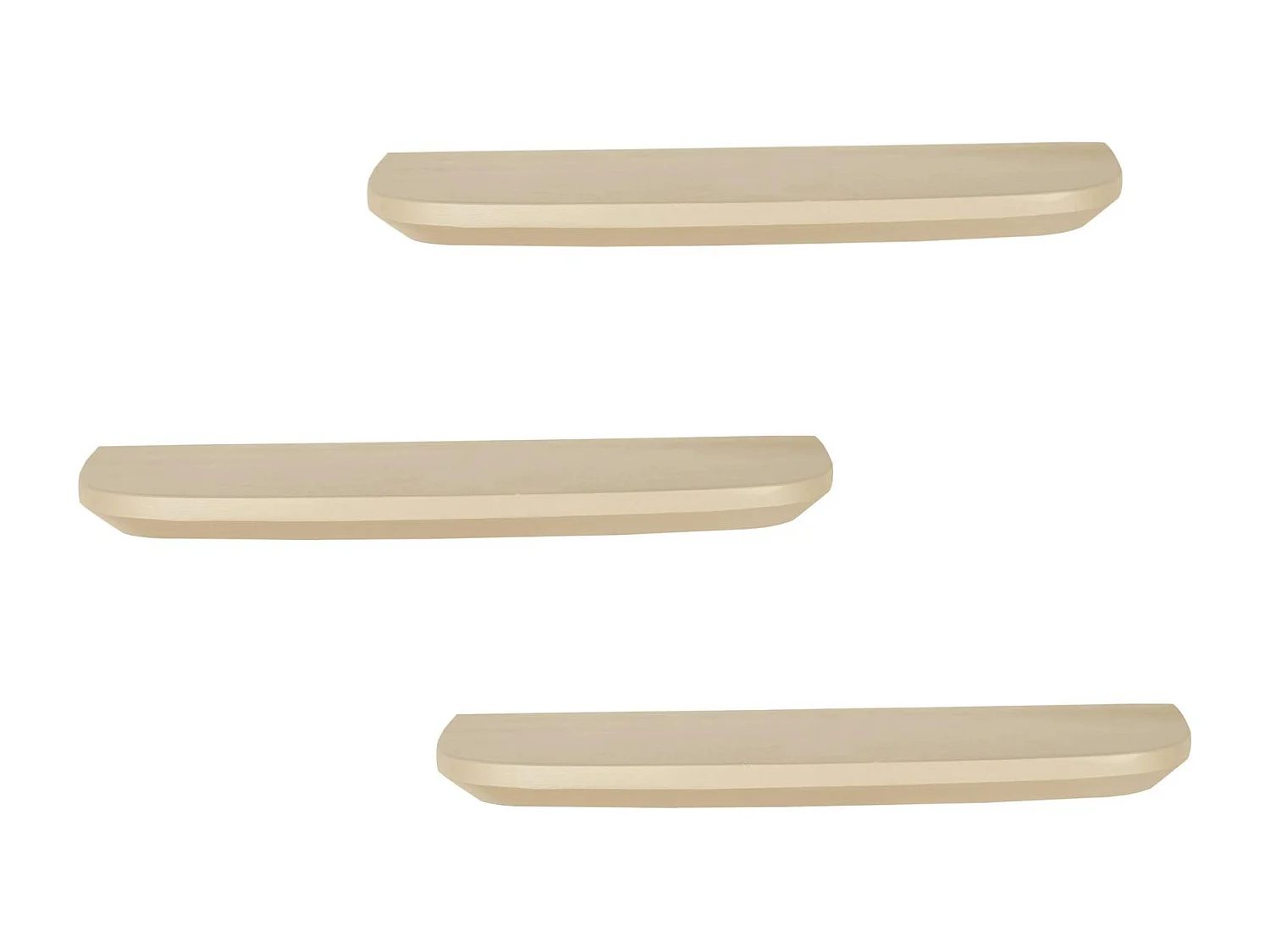 Etagère murale en bois sable 60 cm (lot de 3) ALMA
