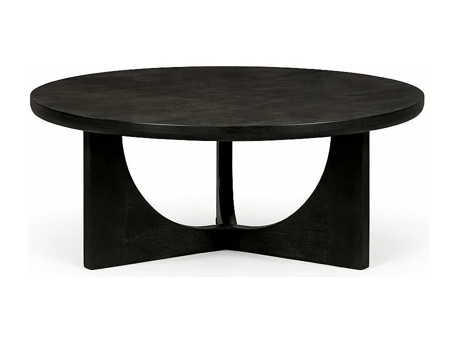 Table basse ronde noire à 3 pieds Ø80 cm ALMA