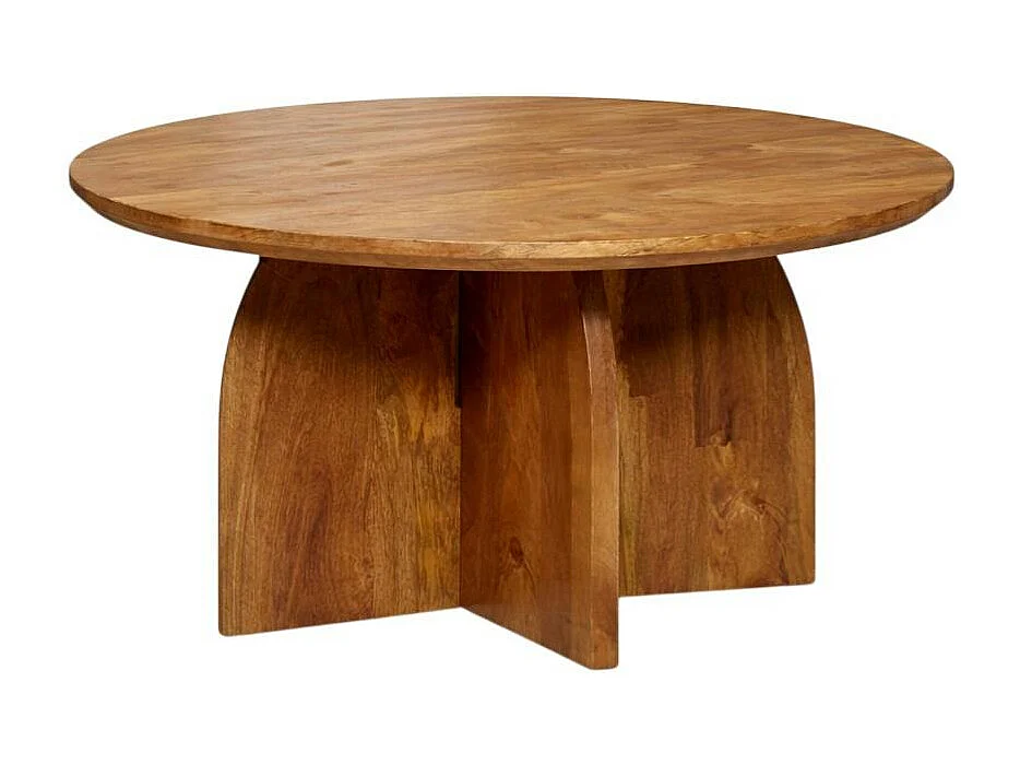 Table basse vintage en bois Ø70 cm CALDERA