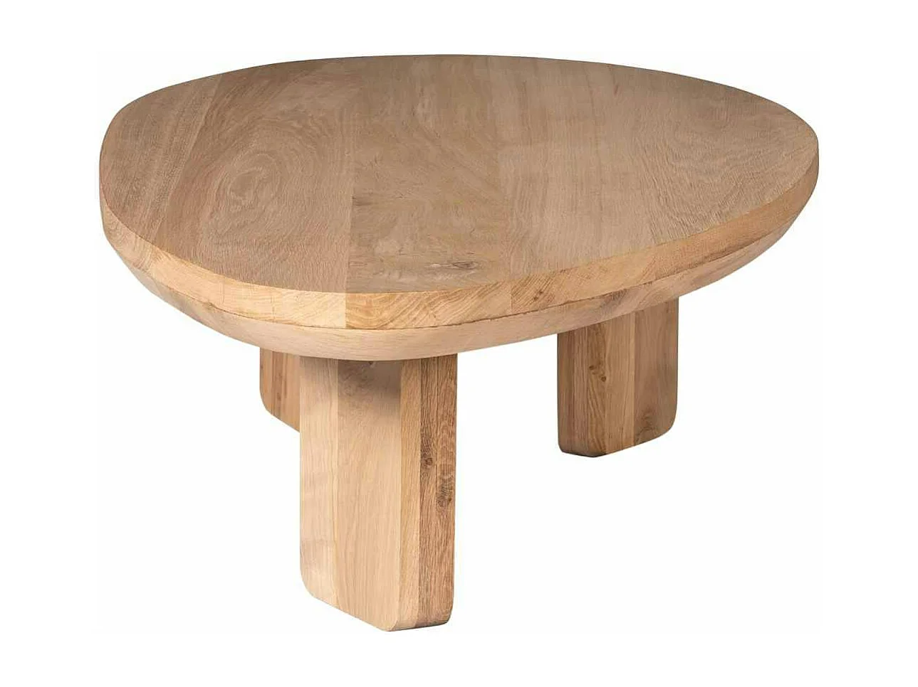 Table basse galet en bois clair à pieds larges LEXTON
