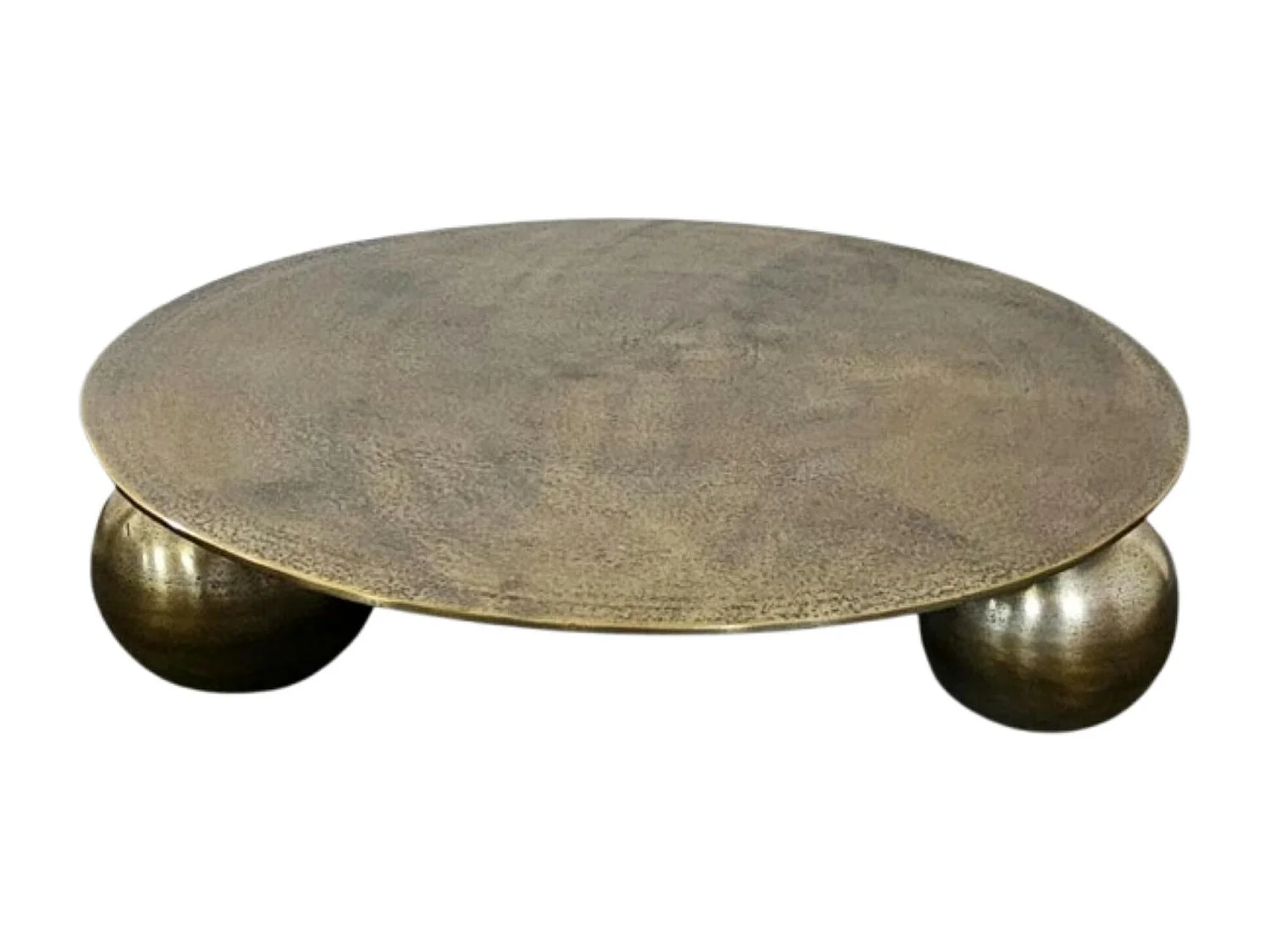 Table basse ronde vintage à pieds boules Ø90 cm KANO