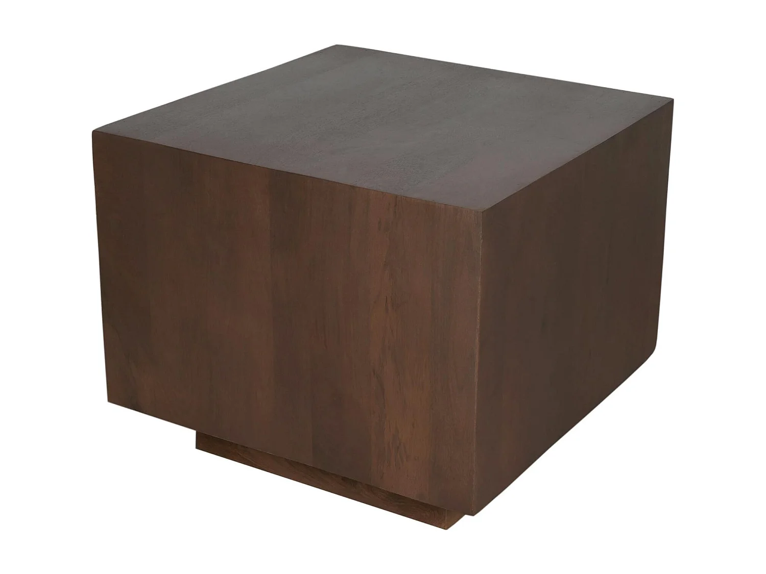 Table basse cube design en bois foncé 56 cm ALMA