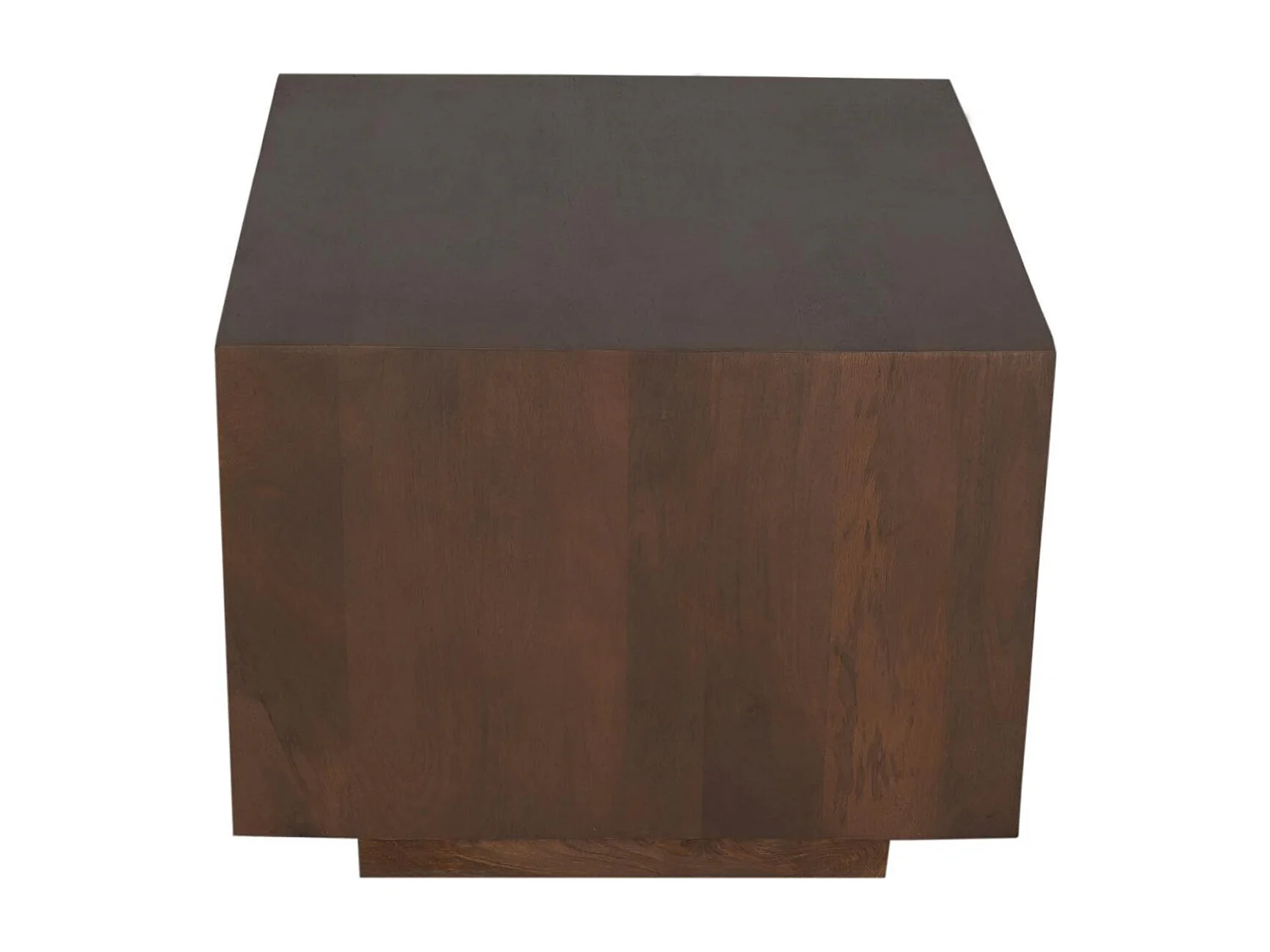 Table basse cube design en bois foncé 56 cm ALMA
