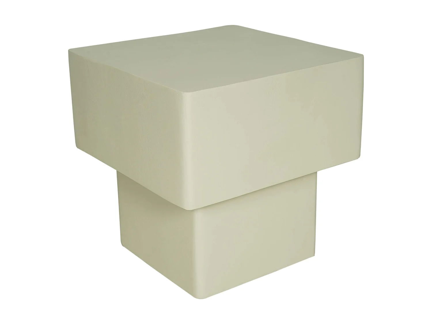 Table basse cube en bois sable à pied central ALMA