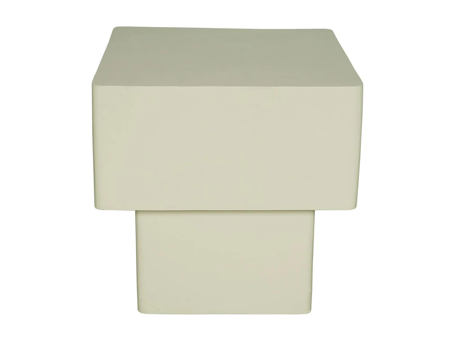 Table basse cube en bois sable à pied central ALMA