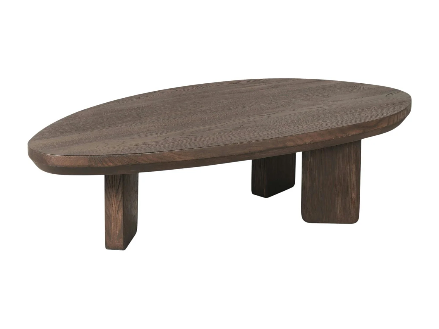 Table basse galet en bois foncé à pieds larges LEXTON
