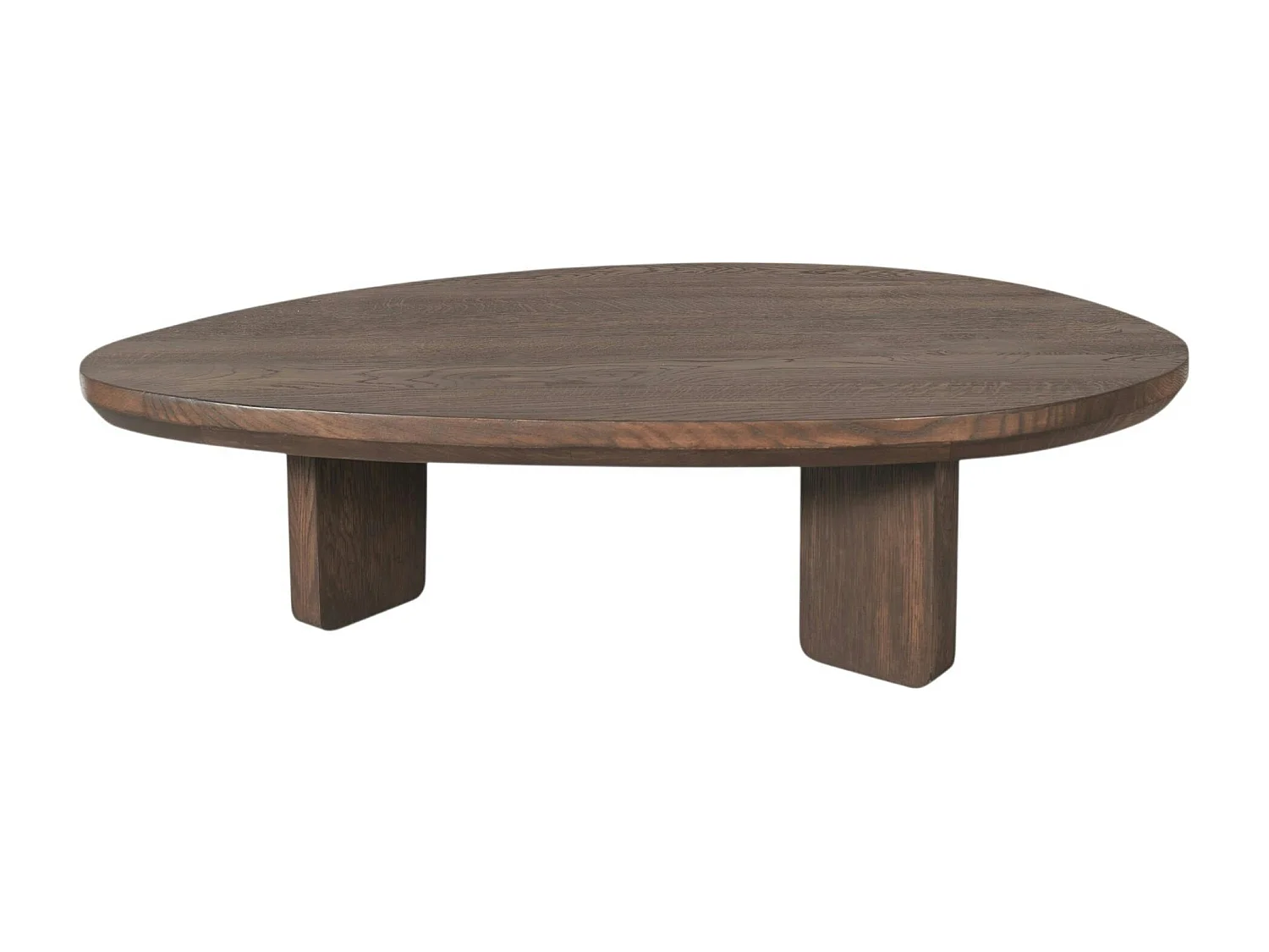 Table basse galet en bois foncé à pieds larges LEXTON