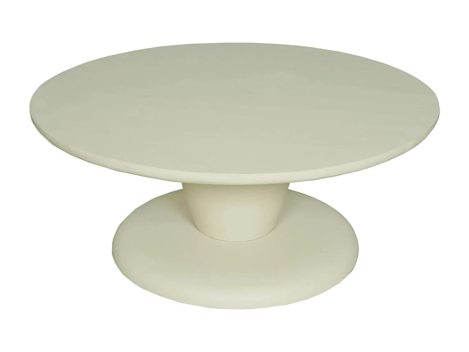 Table basse ronde en bois sable à pied central ALMA