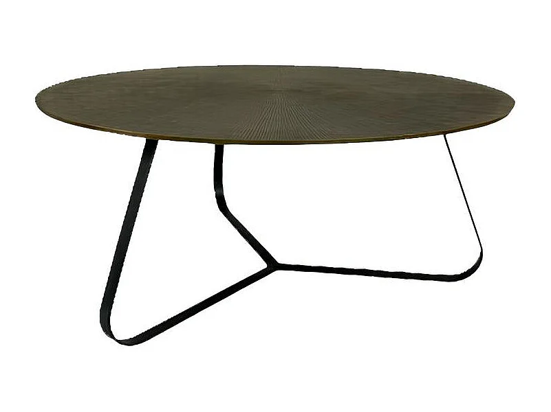 Table basse ronde rainurée sur trépied Ø60 cm KANO
