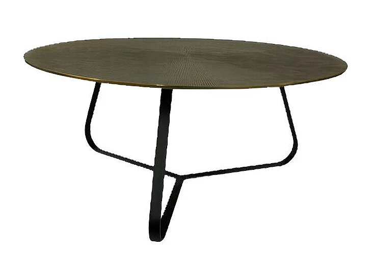 Table basse ronde rainurée sur trépied Ø60 cm KANO