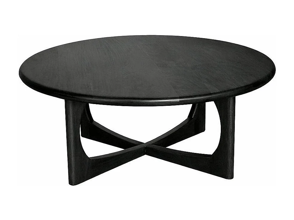 Table basse noire à piètement ajouré Ø70 cm ALMA