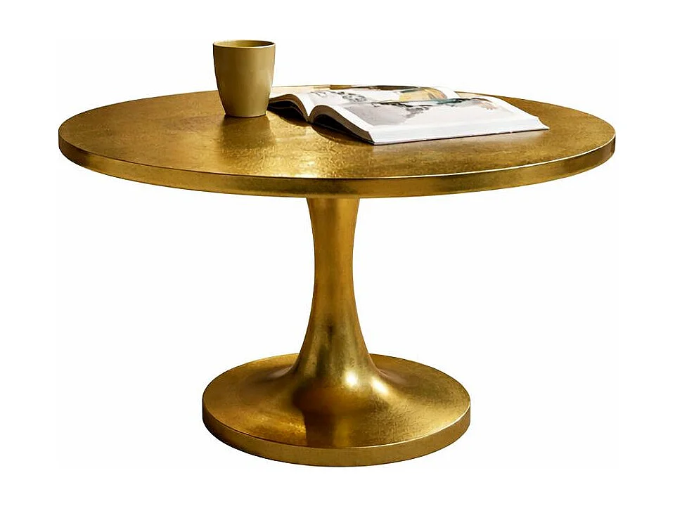 Table basse ronde dorée en aluminium Ø65 cm KANO