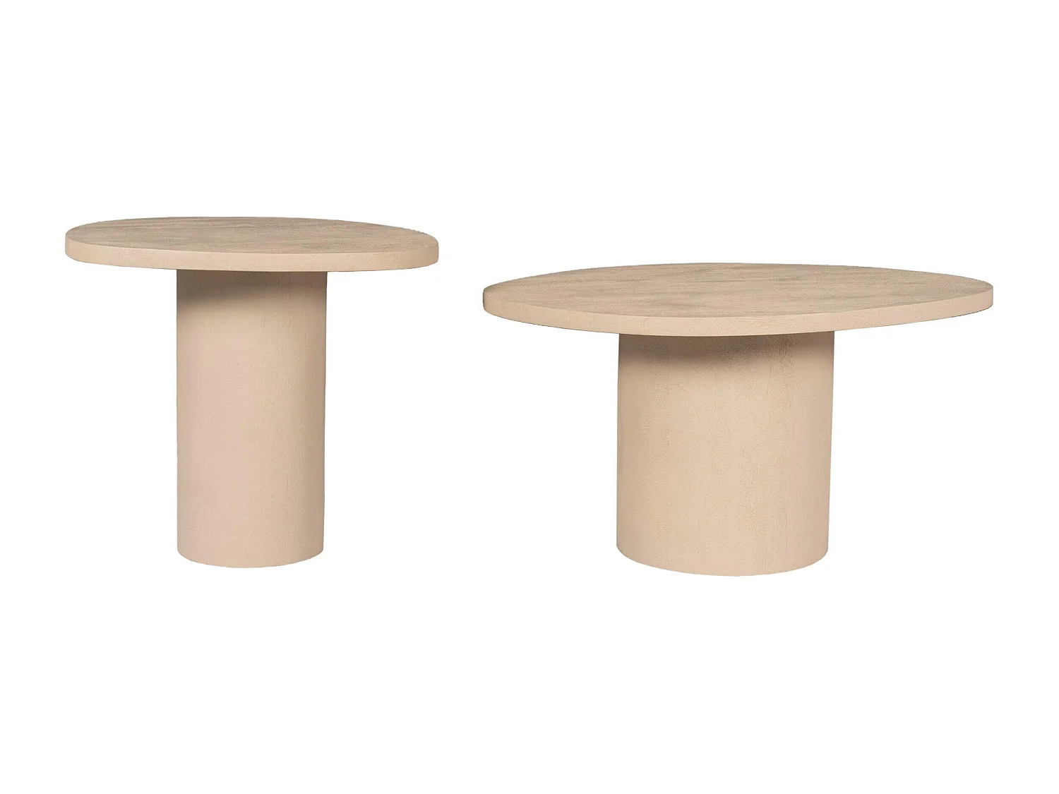 Table basse design organique en bois sable (lot de 2) ALMA