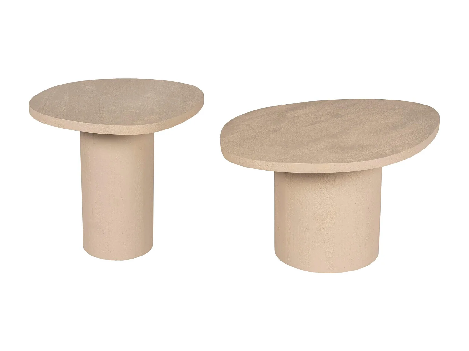 Table basse design organique en bois sable (lot de 2) ALMA