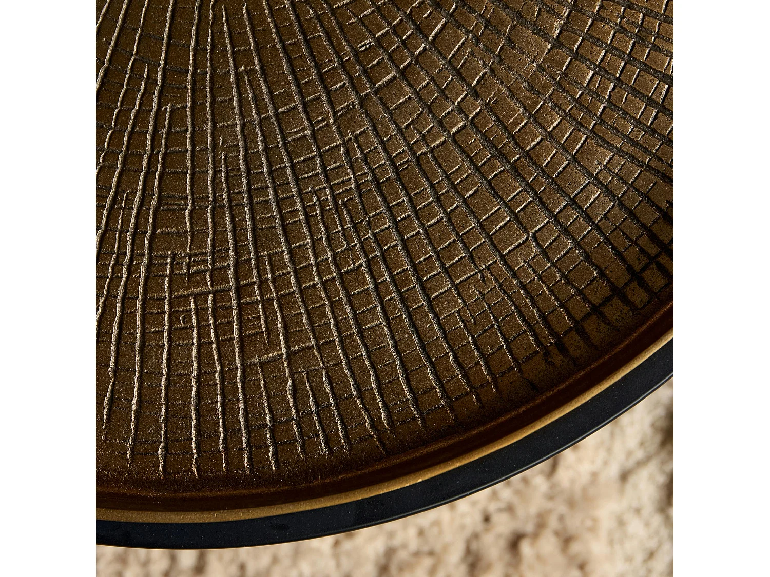 Table basse gigogne bronze à plateaux mobiles (lot de 2) KANO