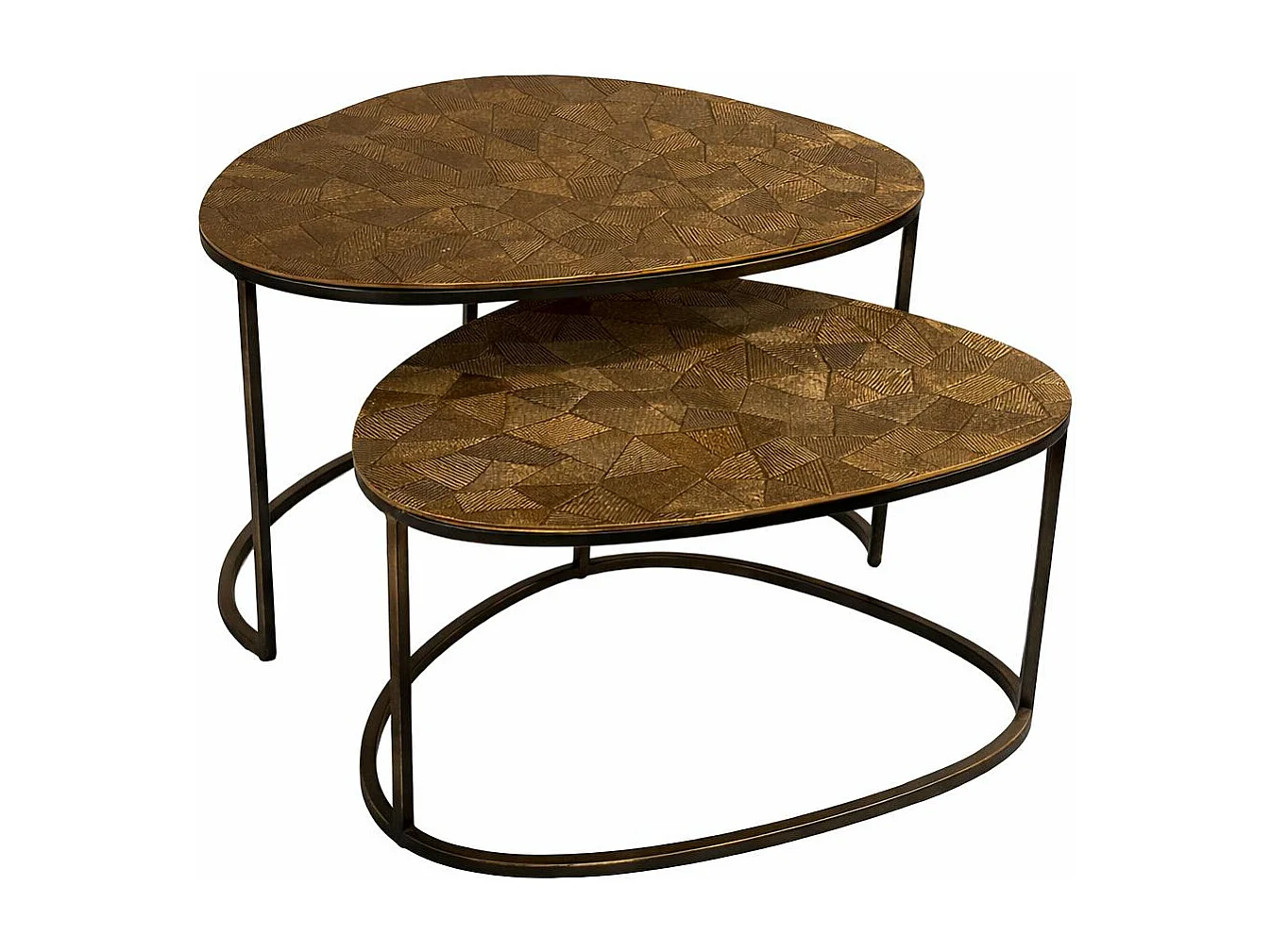 Table basse gigogne design galet organique (lot de 2) KANO