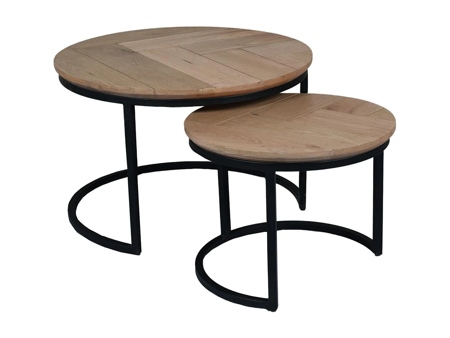 Table basse gigogne décor parquet clair (lot de 2) LEXTON