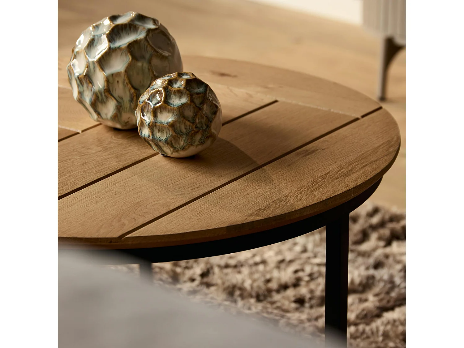 Table basse gigogne décor parquet clair (lot de 2) LEXTON