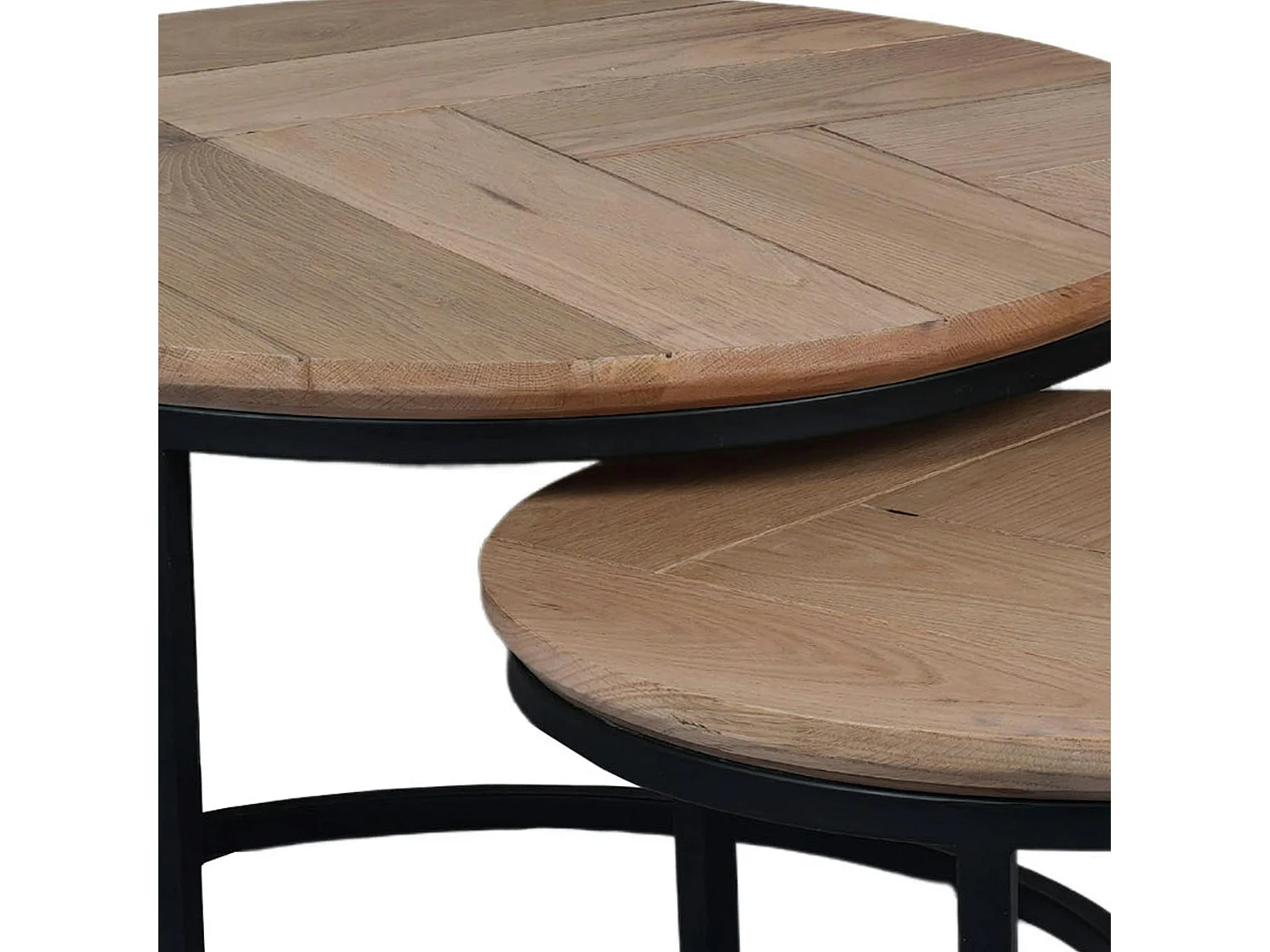 Table basse gigogne décor parquet clair (lot de 2) LEXTON
