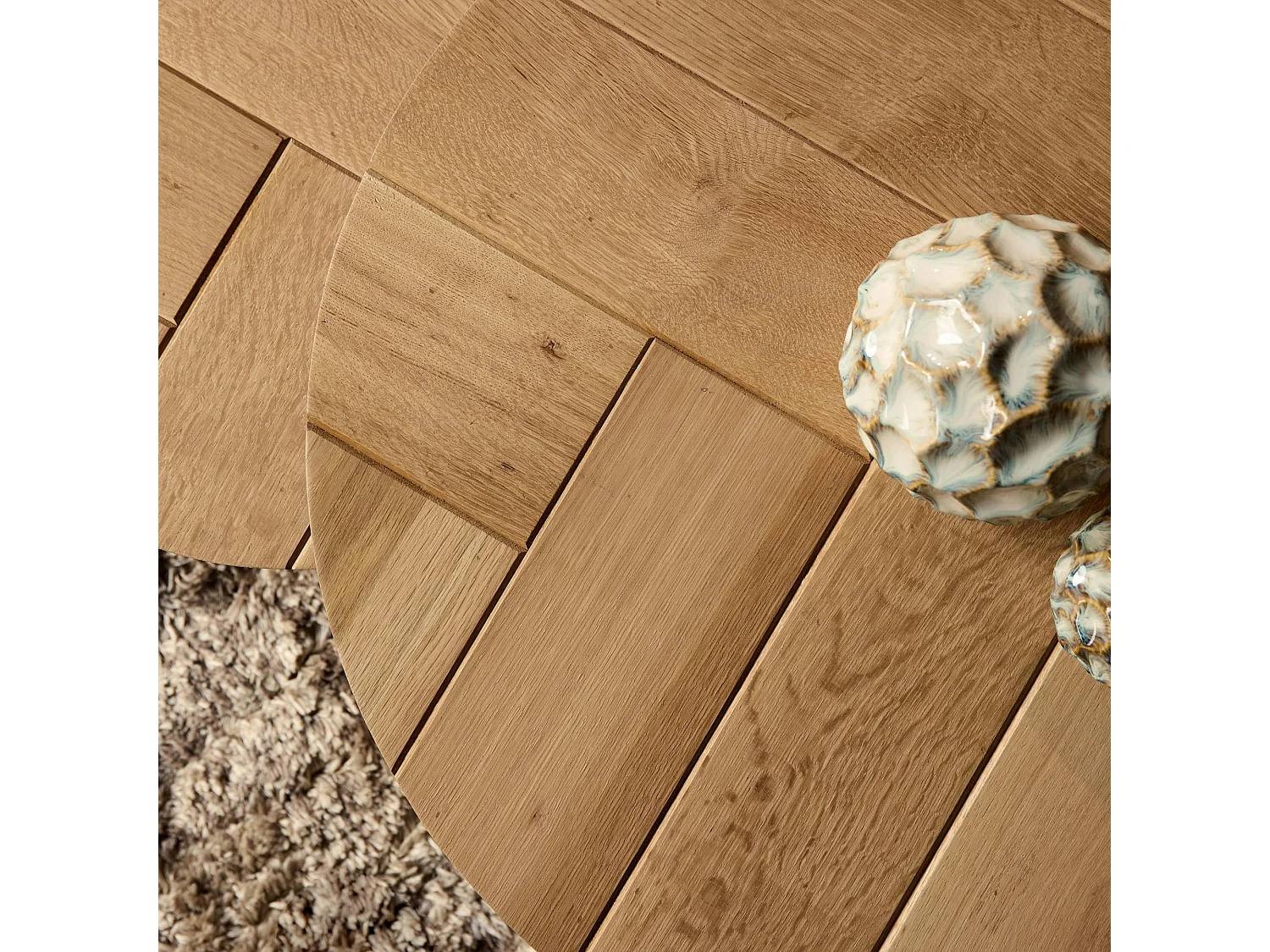 Table basse gigogne décor parquet clair (lot de 2) LEXTON