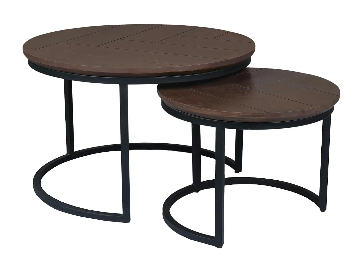 Table basse gigogne décor parquet foncé (lot de 2) LEXTON